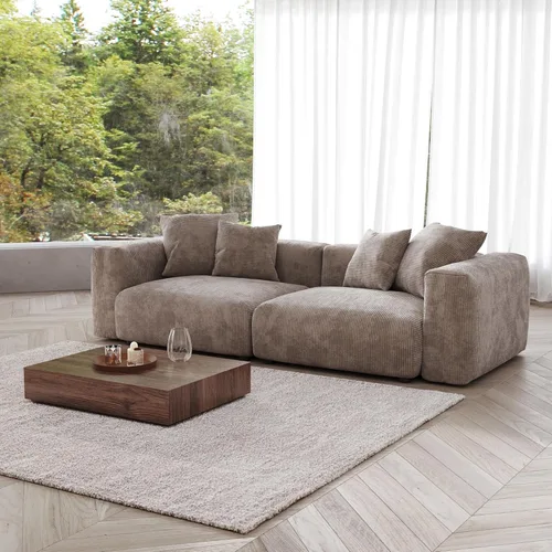 Vista 19 de JACH Sofás Seccionales de Pana para Sala de Estar, Sofá Seccional Modular con Otomanas Chaise, Fundas de Cojines Removibles, Sofá Cama Moderno