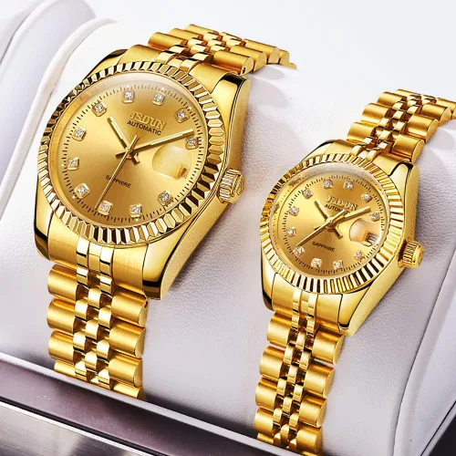 Vista 6 de Self Winding Watches for Men Fashion Silver Gold Stainless Steel Watches Skeleton Mechanical Mens Watches Tourbillon Automatic Mens Dress Watch