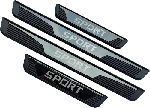 Vista 4 de Protector de rasguños para umbral de puerta de automóvil, para Chevy Blazer Trax Bolt EV/EUV, accesorios de automóvil, cubierta de acero para placa