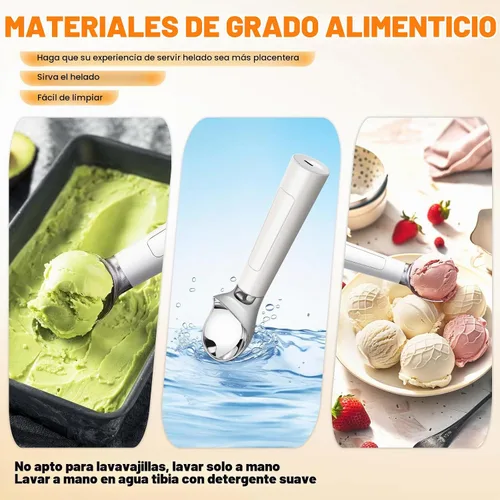 Vista 4 de Cuchara de helado calentada, cuchara eléctrica recargable impermeable para helado
