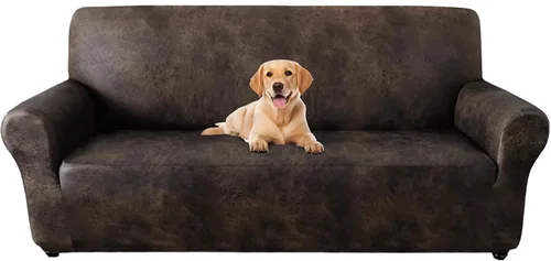Vista 19 de ANARACHON - Funda elástica para sillón con aspecto de piel, 1 pieza Negro