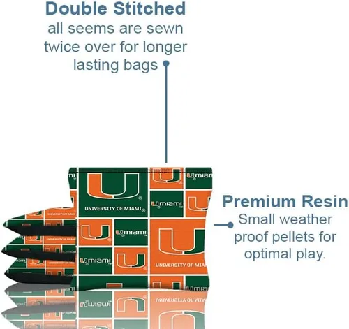 Vista 3 de BackYardGamesUSA Cornhole BEANBAGS Made w Minnesota Fabric 8 Regulation Game Toss Bags estilo 60