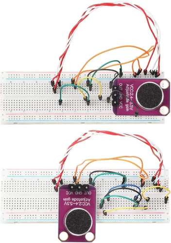 Vista 5 de Módulo amplificador de micrófono electret MAX4466 Ganancia ajustable azul Breakout Board