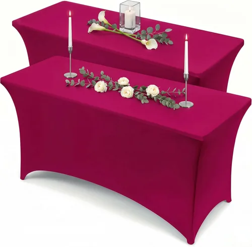 Vista 78 de Utopia Kitchen Mantel rectangular de spándex de 4 pies [1 unidad, negro] 200 GSM elástico, ajustado, lavable y resistente a las arrugas, cubierta