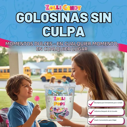 Vista 4 de Zollipops Paletas Clean Teeth, sabores tropicales, 16 onzas Surtido