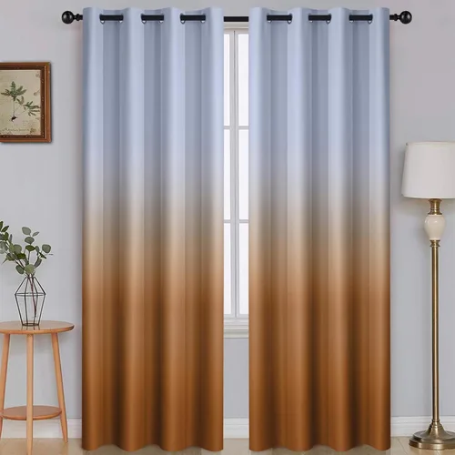 Vista 86 de SimpleHome Cortinas degradadas degradadas para oscurecer la habitación de 36 pulgadas de largo para dormitorio, con ojales y bloqueo de luz Negro