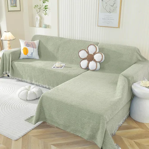 Vista 14 de OstepDecor Funda bohemia para sofá modular de 2 piezas, funda de sofá en forma de L, funda de sofá de felpilla lavable para perros, manta funda