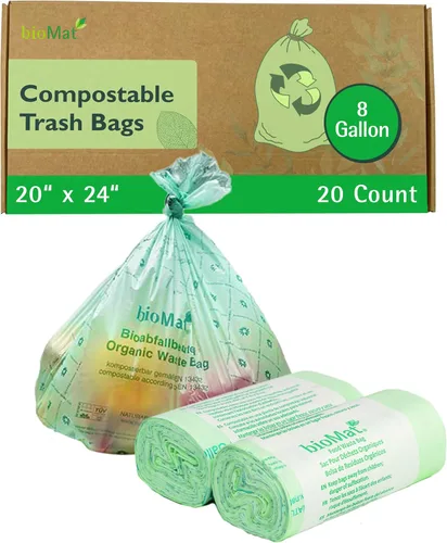 Vista 9 de bioMat Bolsas compostables de desechos de alimentos de 2.6 galones, 125