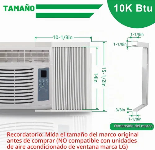 Vista 2 de Forestchill Panel lateral de aire acondicionado de ventana con marco, se adapta a la mayoría de unidades de 10,000 BTU, kit de cortina de relleno