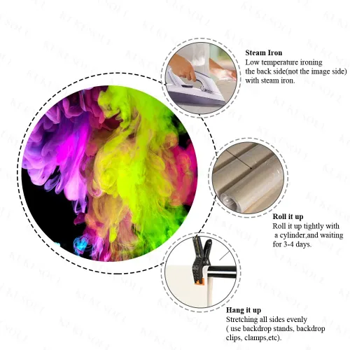 Vista 6 de Telón de fondo artístico de 7 x 5 pies para fotografía de humo colorido arco iris para adultos, fiesta, retrato, sesión de fotos, habitación