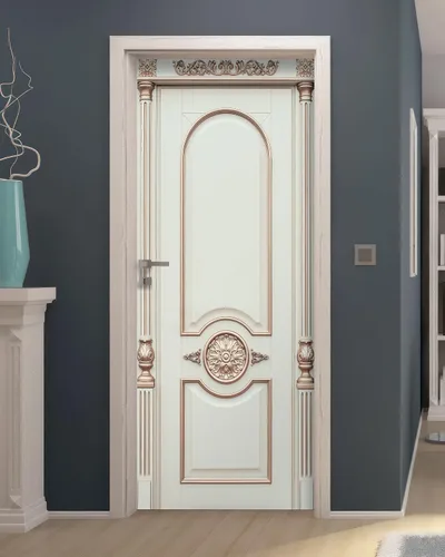 Vista 24 de FLFK Adhesivo para puerta – Puerta vintage beige, mural para despegar y pegar, tamaño combinado 30 x 80 pulgadas, dividido en 2 piezas Mt5423