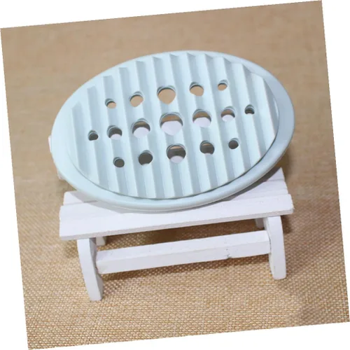 Vista 3 de Zerodeko Caja de jabón ovalada de silicona para jabón de lavandería y escurridor de cepillos para ducha y baño