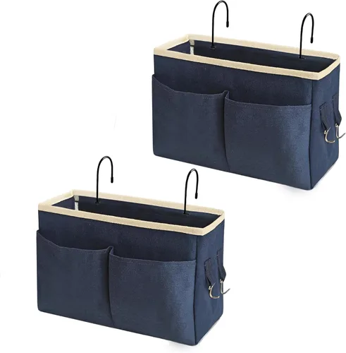 Vista 12 de Organizador de Mesita de Noche/Bolsa de Almacenamiento Colgante de Mesita de Noche Organizador Multifuncional para Literas Camas de Hospital Rieles