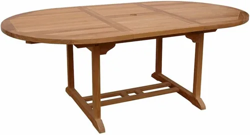 Vista 6 de Anderson Teak Muebles de jardín de césped para patio, mesa ovalada de 87 pulgadas, madera extra gruesa