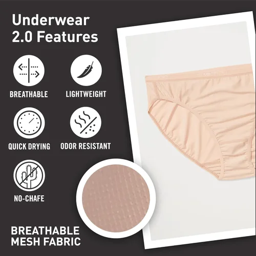 Vista 44 de ExOfficio Give-N-Go 2.0 - Calzones de bikini para mujer, transpirables, duraderos, de fácil cuidado, ropa interior de viaje
