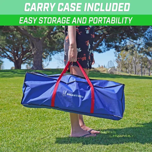 Vista 6 de GoSports Juego de lanzamiento de escalera prémium para exteriores con 6 bolos, estuche de transporte de viaje y rastreadores de puntuación, elige