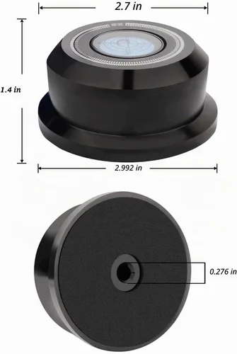 Vista 6 de Monosadio - Estabilizador de peso 3 en 1 de 50 Hz, tocadiscos de audiófilo, peso de 11.29 oz, tocadiscos de aluminio para discos de vinilo con nivel