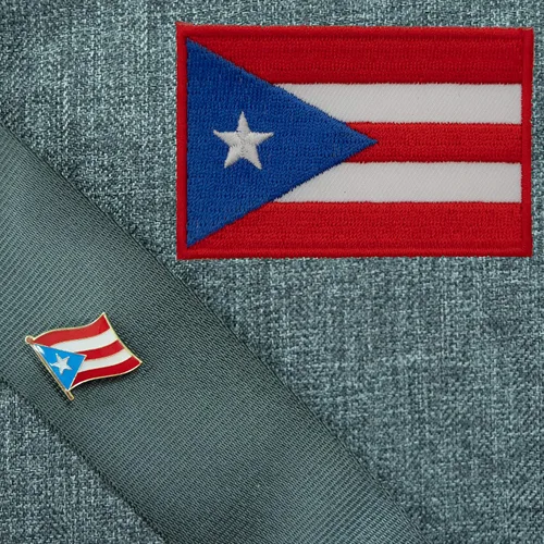 Vista 9 de Parche de bandera de Puerto Rico pequeño de Armycrew + insignias coleccionables Pines de Puerto Rico, Bandera Nacional de Puerto Rico NO.077A