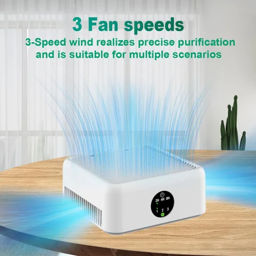 Vista 6 de Purificadores de aire para el hogar, purificador de aire pequeño True HEPA para dormitorio, hasta 615 pies cuadrados, 15 dB silencioso, para olores