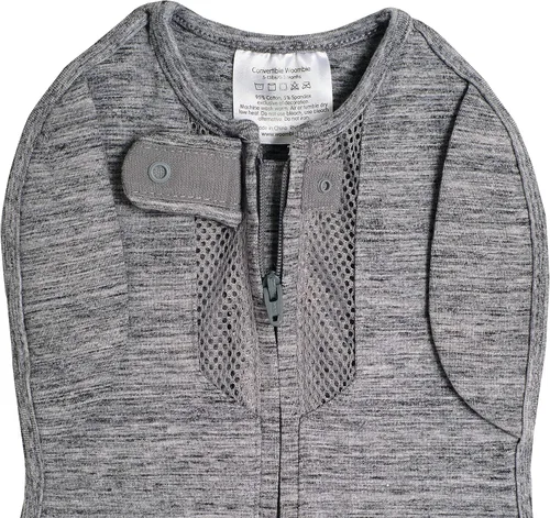 Vista 3 de Saco manta Woombie para bebés, con ventilación, color gris Gris crepúsculo/jaspeado con ventilación