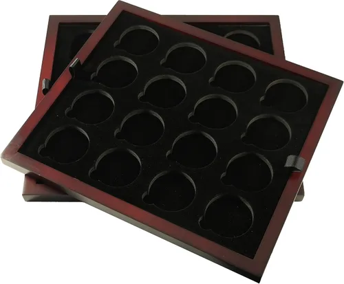 Vista 6 de Caja de exhibición de monedas de dos bandejas para cápsulas, certificadas, estilo losa o monedas de desafío, sin bandejas