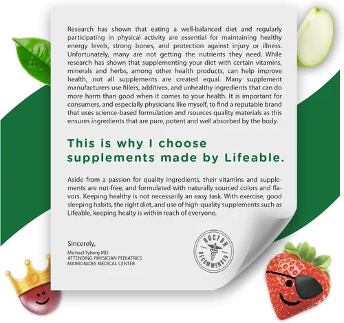 Vista 5 de Lifeable Gomitas de biotina para niños - 5000 mcg - Suplemento de sabor natural de gran sabor, vitaminas masticables vegetarianas sin OMG