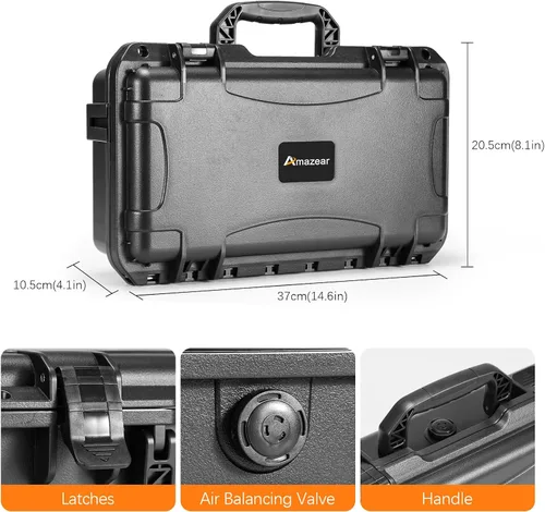 Vista 6 de AMAZEAR Osmo 360 - Funda rígida de doble capa IP67, impermeable, a prueba de golpes, para DJI Osmo 360 Adventure Combo Accesorios, portátil