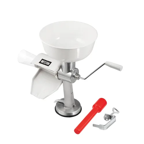 Vista 7 de Weston Kit de accesorios de 4 piezas para prensa de tomate y salsa, color plateado