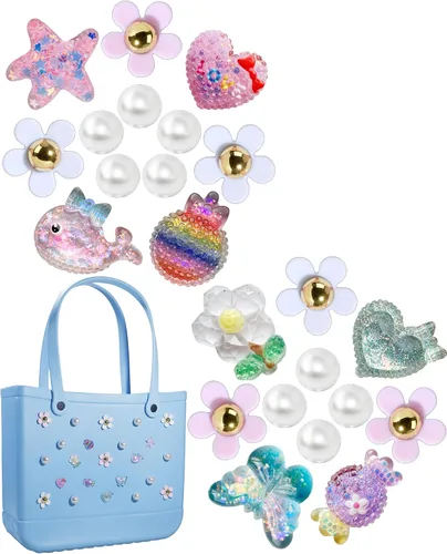 Vista 50 de Mon Caramel Resina Bolsa de Playa Accesorios Encantos,Resina Playa Totes Accesorios Insertos,Daisy Flower Bag Charms