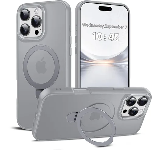 Vista 26 de LeYi Funda para iPhone 11 para MagSafe con soporte magnético, color negro
