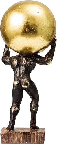 Vista 5 de Lukitas Atlas Sosteniendo el Mundo Estatua y Escultura, Figurina de Luchador Decoración, Escultura Levantando una Bola, Ornamento Creativo