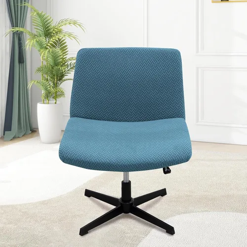 Vista 24 de MINGPINHUIUS Funda para silla ajustable sin brazos: moderna sin brazos, funda para silla de tocador con tiras cruzadas, fundas protectoras
