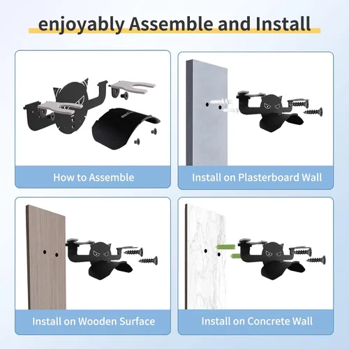 Vista 7 de Merryhome Design VR Stand Accessories Wall Mount Bracket Headset Display Stand and Controller Mount Compatible with Quest 1 Quest 2 Quest proVive