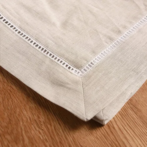 Vista 5 de Simple&Opulence Servilletas de cena de 100 % lino, con dobladillo decorativo de 18 x 18 pulgadas, lino francés natural, paquete de 4 servilletas
