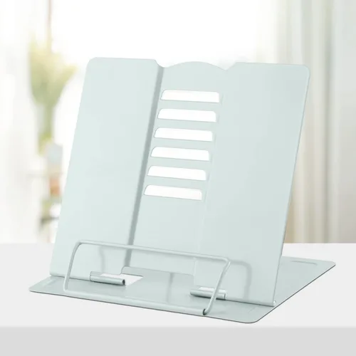 Vista 23 de Honagu Soporte de metal para libros de escritorio, soporte para libros para leer manos libres, soporte ajustable para documentos de libros