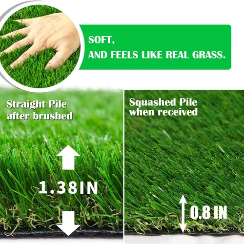 Vista 2 de ZGR HOME&GARDEN césped artificial de primera calidad, césped realista, césped sintético, césped grueso para mascotas, para interiores y exteriores