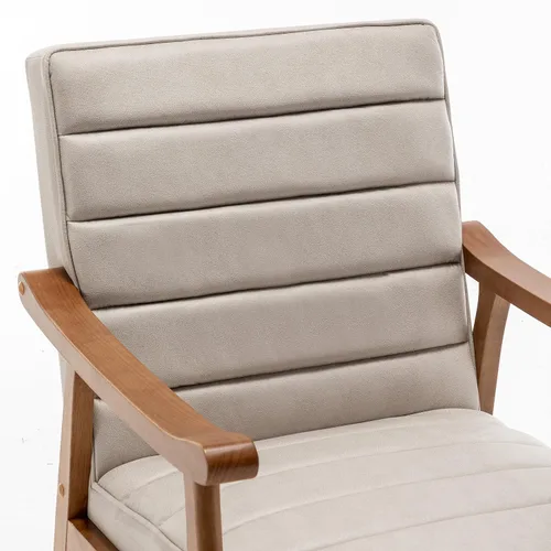 Vista 5 de Container Furniture Direct Silla decorativa moderna de mediados de siglo con diseño de sillón de marco abierto, amortiguación de espuma de felpa
