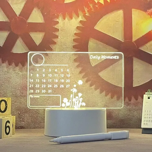 Vista 2 de goq Tablero de notas, luz nocturna LED creativa, tablero de mensajes USB, luz navideña con bolígrafo, regalo para decoración de niños, novia, luz