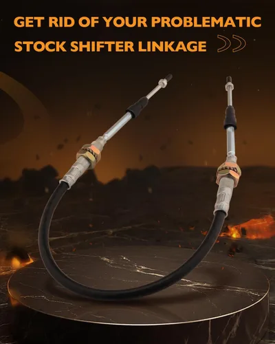 Vista 3 de Vínculo de cambio de cable de caja de transferencia de mejora, compatible con Jeep Wrangler TJ 1997-2006, cable resistente, se adapta a la caja