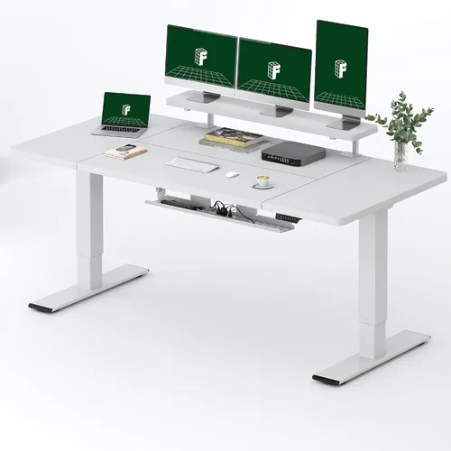 Vista 51 de FLEXISPOT Escritorio Eléctrico de Pie de Una Pieza, 40 x 24 Pulgadas Escritorio Ajustable con Superficie Sin Costuras, Controlador de Memoria