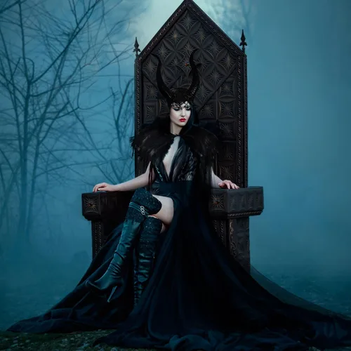 Vista 4 de YoleShy Chal de plumas negras con cuernos de maléfica, diadema de maléfica, disfraz de maléfica para mujer, capa negra de maléfica para mujer