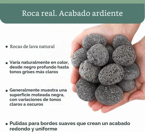 Vista 7 de Rocas de lava negra para hoguera, rocas de chimenea de gas, 2 a 3 pulgadas, 10 libras
