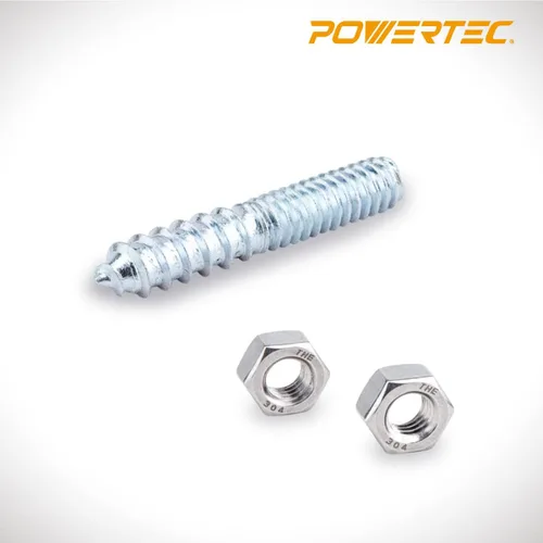 Vista 2 de POWERTEC QHB1002 - Pernos de suspensión de 1/4-20 x 1-1/2 pulgadas, paquete de 50 con 2 tuercas hexagonales de instalación de pernos