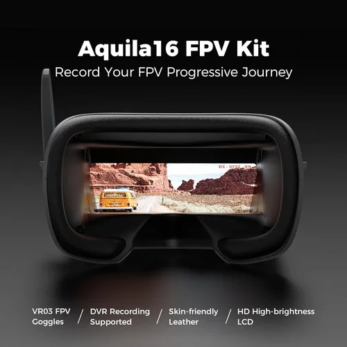 Vista 6 de BETAFPV Aquila16 FPV Kit con transmisor LiteRadio 2 SE para simulador, gafas VR03 con función de grabación DVR, 3 modos de vuelo, kit RTF 1S