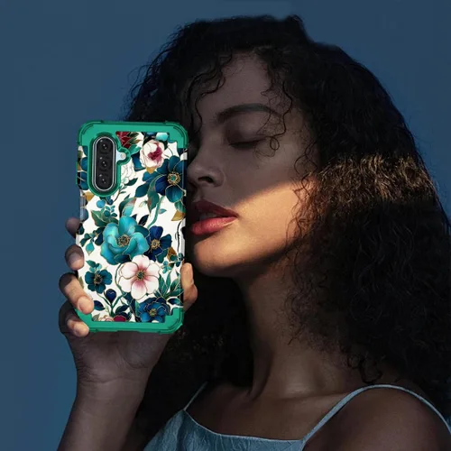 Vista 7 de Hekodonk Funda para Galaxy A17 5G, tres capas de protección resistente a prueba de golpes, plástico duro+silicona suave, funda protectora de cuerpo