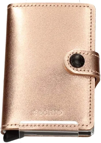 Vista 6 de SECRID Mini billetera, color rosa, piel auténtica con protección RFID, capacidad para hasta 12 tarjetas