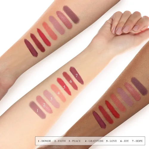 Vista 7 de Luxury by Sofia Lápiz labial totalmente natural, color de labios semimate, hidratante, de larga duración, maquillaje vegano para mujeres (fe)
