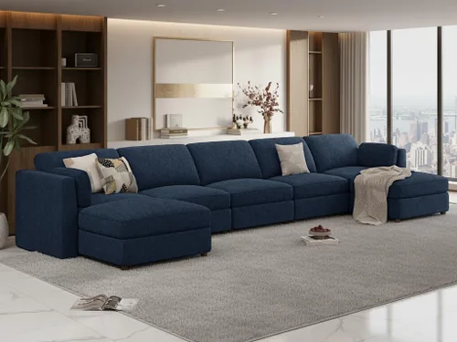 Vista 14 de CUGOAO Sofá biplaza extragrande de 83.5 pulgadas, sofás para sala de estar, sofá nube de felpilla de asiento profundo, sofá modular seccional, funda