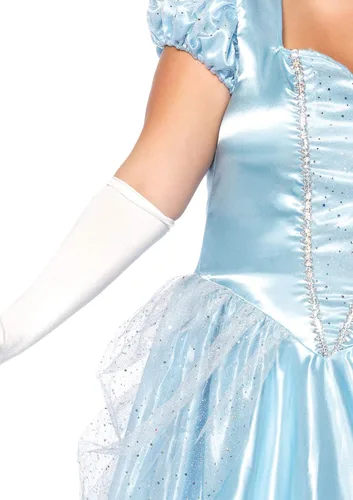 Vista 5 de Leg Avenue Disfraz clásico de princesa de Cenicienta para mujer, Azul Patchwork