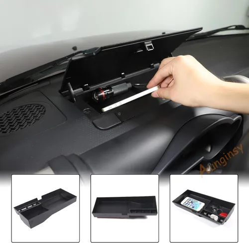 Vista 6 de Aunginsy Caja de almacenamiento para tablero de automóvil, bandeja organizadora compatible con Toyota FJ Cruiser 2007-2021, consola central